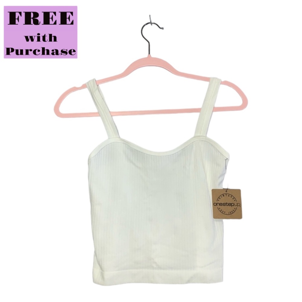 One Step Away White Ribbed Tank Top